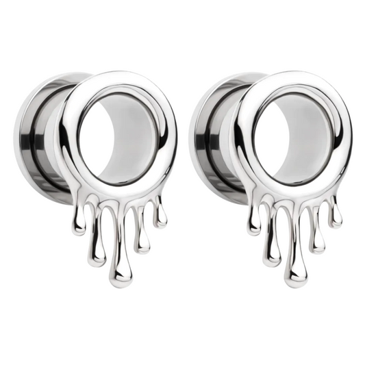 Dripping Design Screw Fit Tunnels - Pair - 316L Stainless Steel