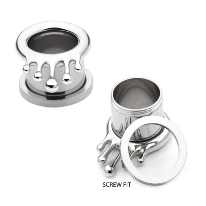 Dripping Design Screw Fit Tunnels - Pair - 316L Stainless Steel