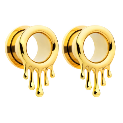 Dripping Design Screw Fit Tunnels - Pair - 316L Stainless Steel
