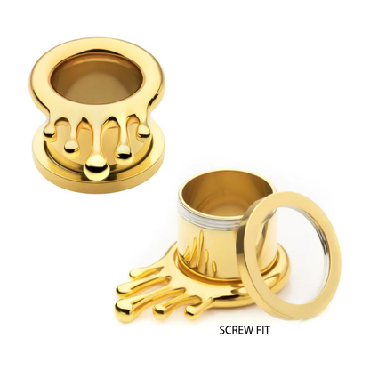 Dripping Design Screw Fit Tunnels - Pair - 316L Stainless Steel