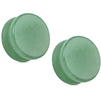 Jade Semi Precious Stone Solid Saddle Fit Plugs Gauges