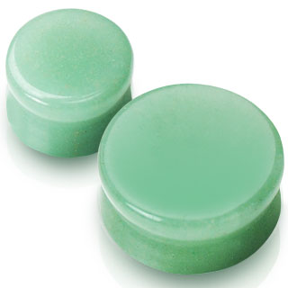 Jade Semi Precious Stone Solid Saddle Fit Plugs Gauges