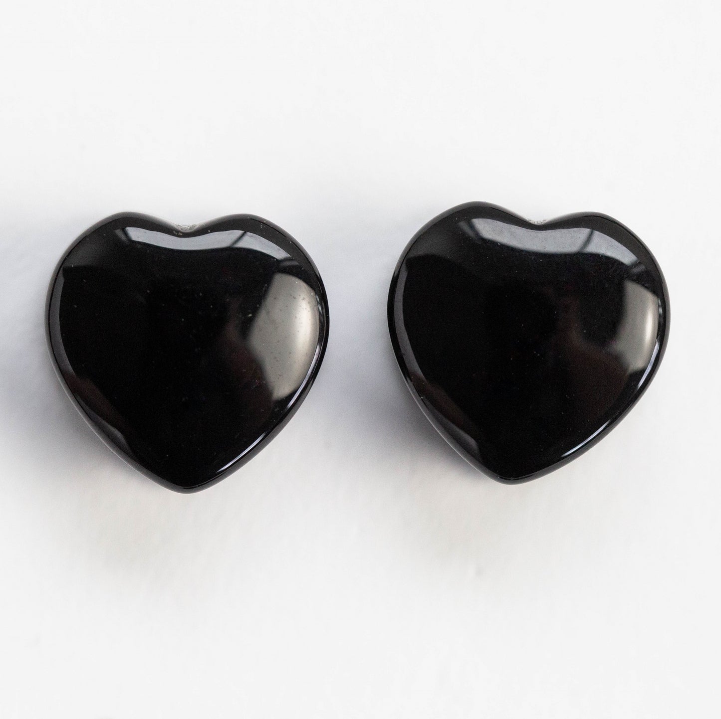 Natural Black Onyx Heart Shaped Saddle Plug Gauges
 - Pair