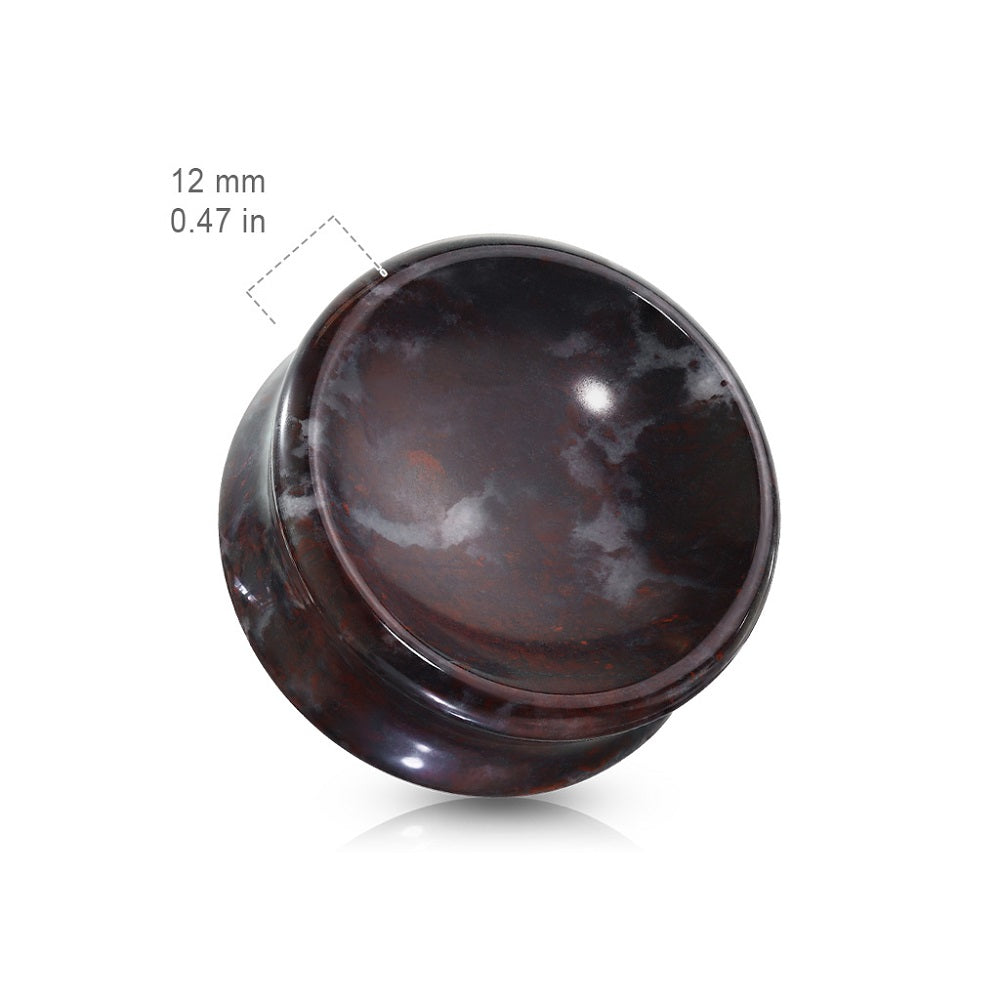 Natural Bloodstone Concave Double Flared Plug Gauges