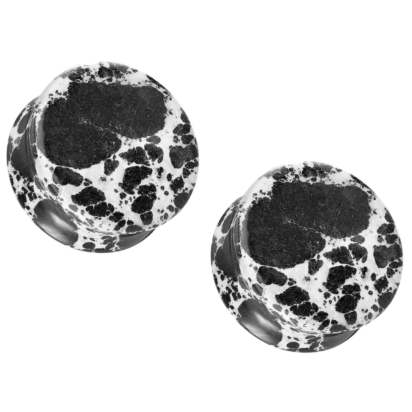 Black Imperial Turquoise Stone Double Flared Plug Gauges - Pair