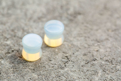 Opalite Concave Double Flared Saddle Plugs