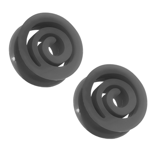 Ultra Flexible Silicone Spiral Double Flared Tunnels - Pair
