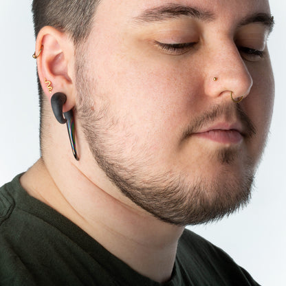 Two Tone Glass Curved Hanging Taper Plugs