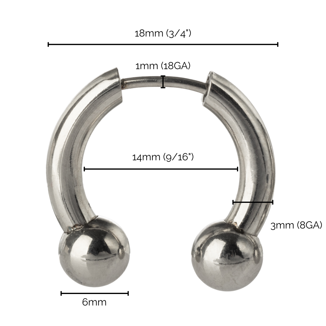 Faux Stretched 8GA Horseshoe Barbell Earrings - Stainless Steel - PRE-ORDER (SHIPS MARCH 2025)