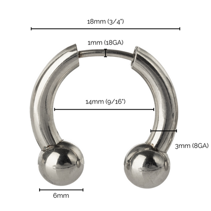 Faux Stretched 8GA Horseshoe Barbell Earrings - Stainless Steel - PRE-ORDER (SHIPS MARCH 2025)