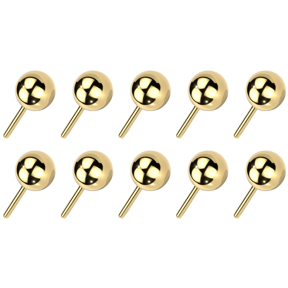Set of 10 Replacement Balls for Threadless Jewelry - ASTM F-136 Implant Grade Titanium