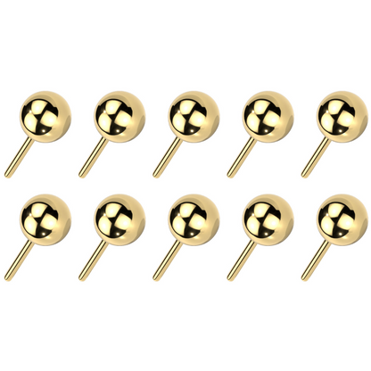 Set of 10 Replacement Balls for Threadless Jewelry - ASTM F-136 Implant Grade Titanium