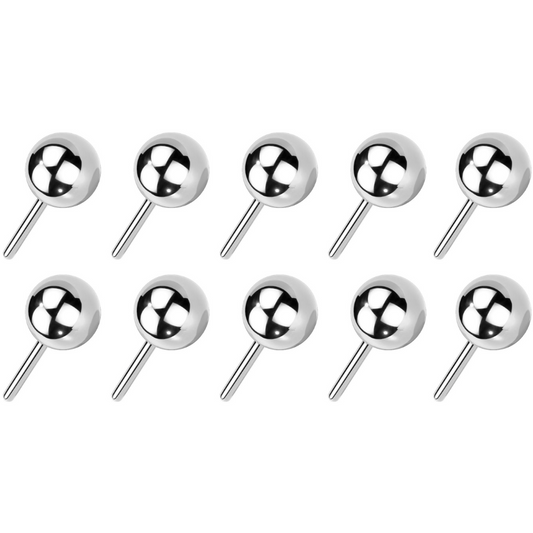 Set of 10 Replacement Balls for Threadless Jewelry - ASTM F-136 Implant Grade Titanium