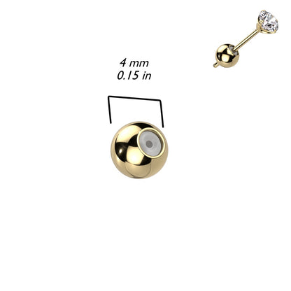Silicone Center Ball Replacement Earring Backs - F136 Implant Grade Titanium - Pair