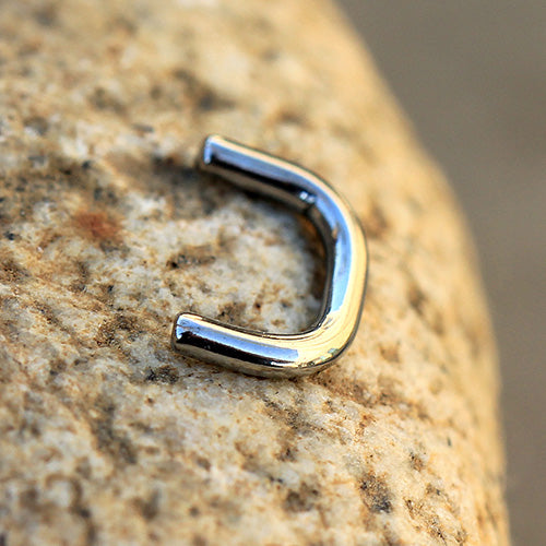 Short Staple Shaped Septum Retainers - 316L Surgical Steel - Pair