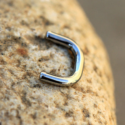 Short Staple Shaped Septum Retainers - 316L Surgical Steel - Pair