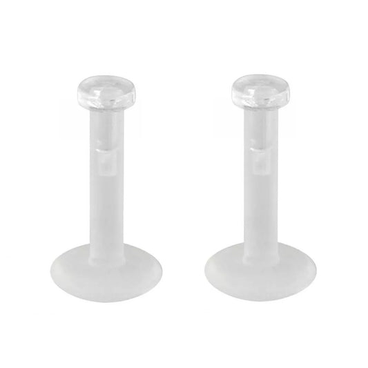 Clear Push Top Biopierce Lip Labret Monroe Cartilage Helix Ear Lobe Retainers - Pair