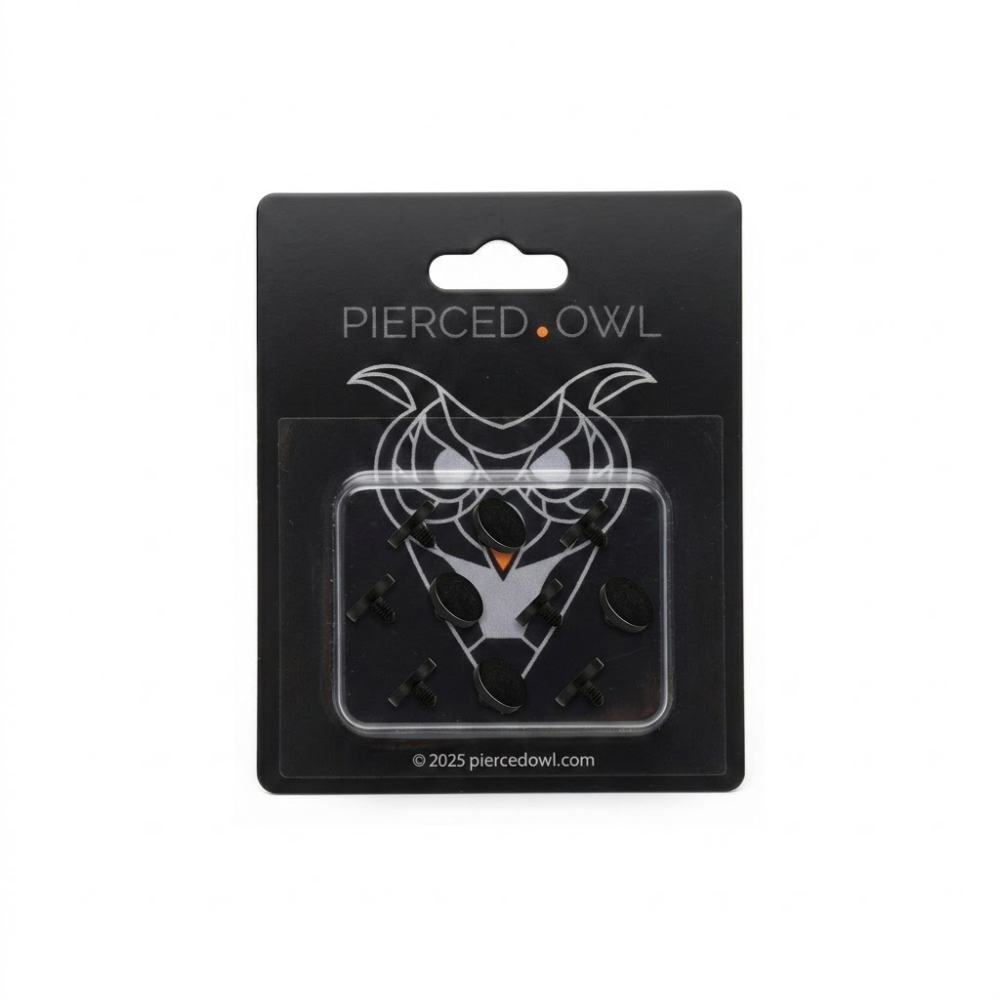 Set of 10 Black Acrylic Dermal Anchor Retainer Tops 4mm, Metal Free, Allergy Free