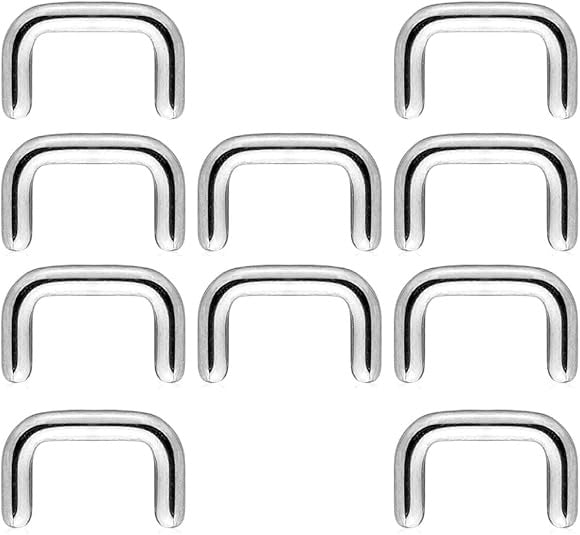 Set of 10 Septum Ring Retainers - 316L Stainless Steel