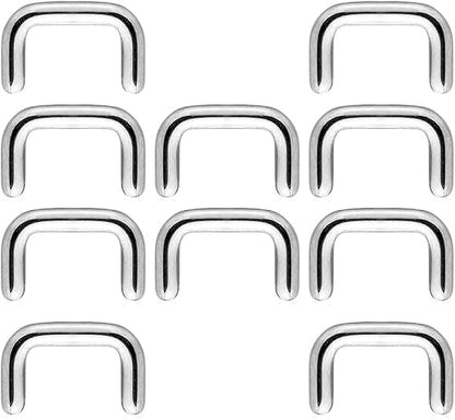 Set of 10 Septum Ring Retainers - 316L Stainless Steel