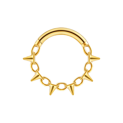 Spike and Chain Hinged Segment Clicker Ring - ASTM F-136 Implant Grade Titanium
