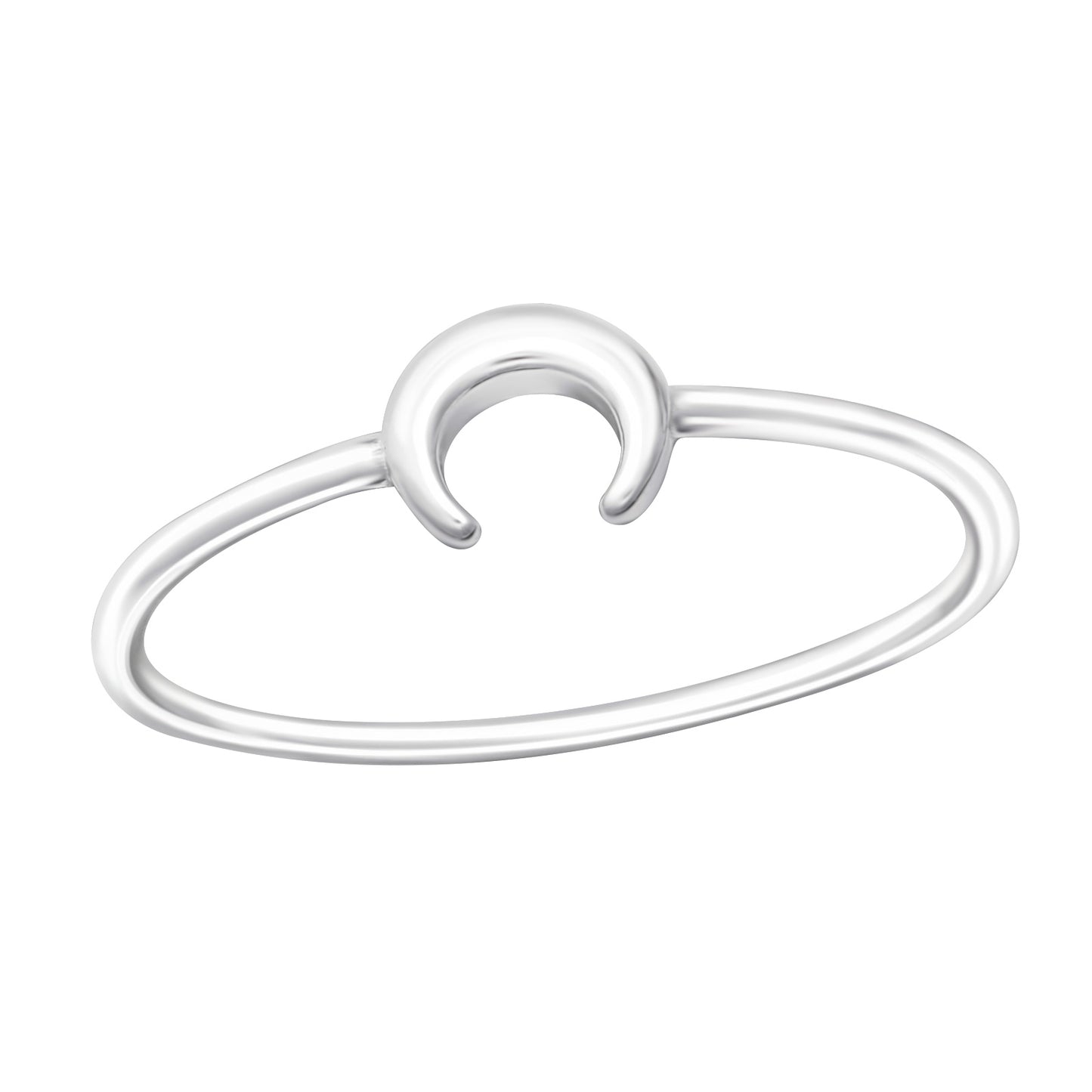 Crescent Moon Ring - 925 Sterling Silver