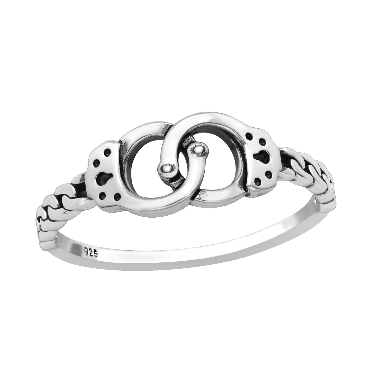 Handcuffs Ring - Oxidized 925 Sterling Silver