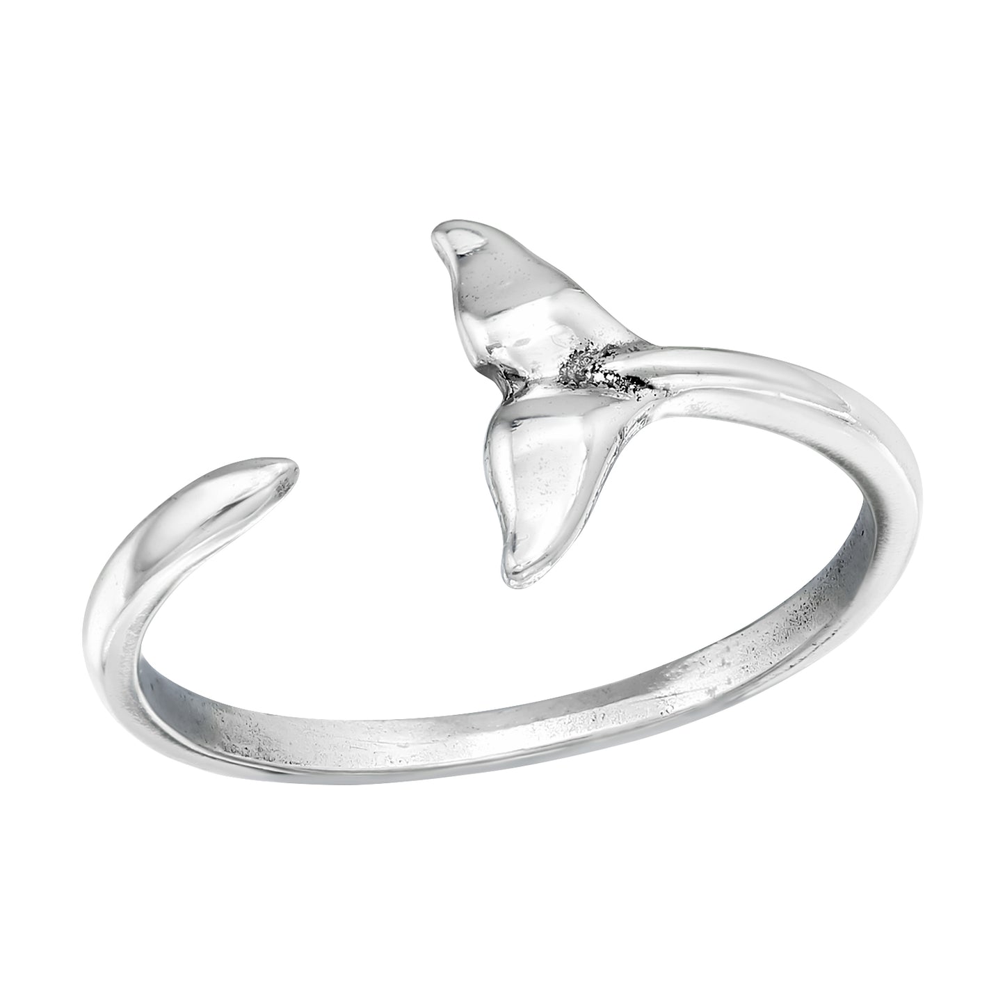 Whale Tail Ring - Oxidized 925 Sterling Silver