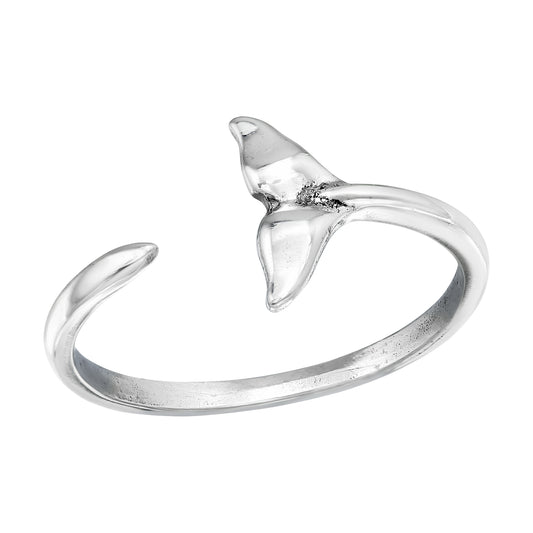 Whale Tail Ring - Oxidized 925 Sterling Silver