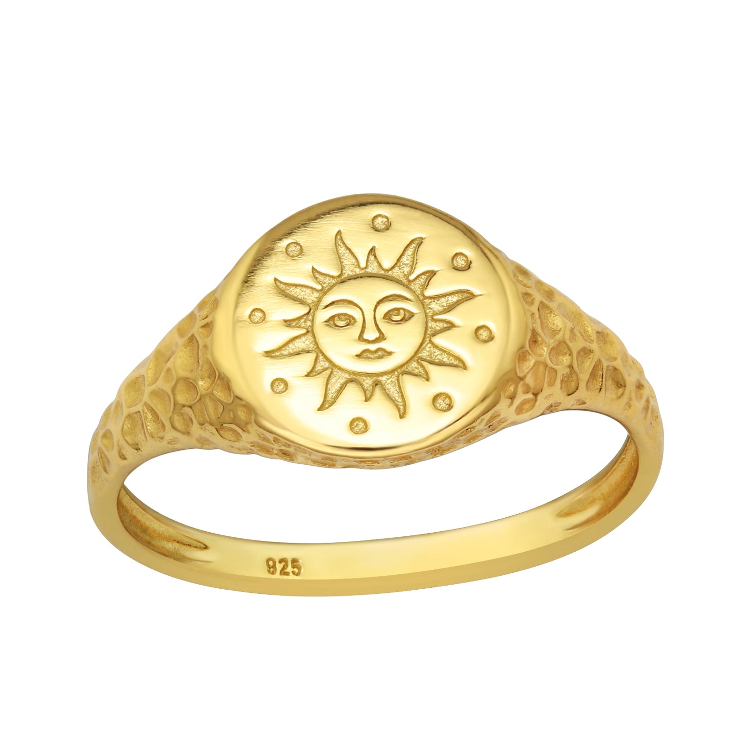 Sun Signet Ring - Gold Plated 925 Sterling Silver