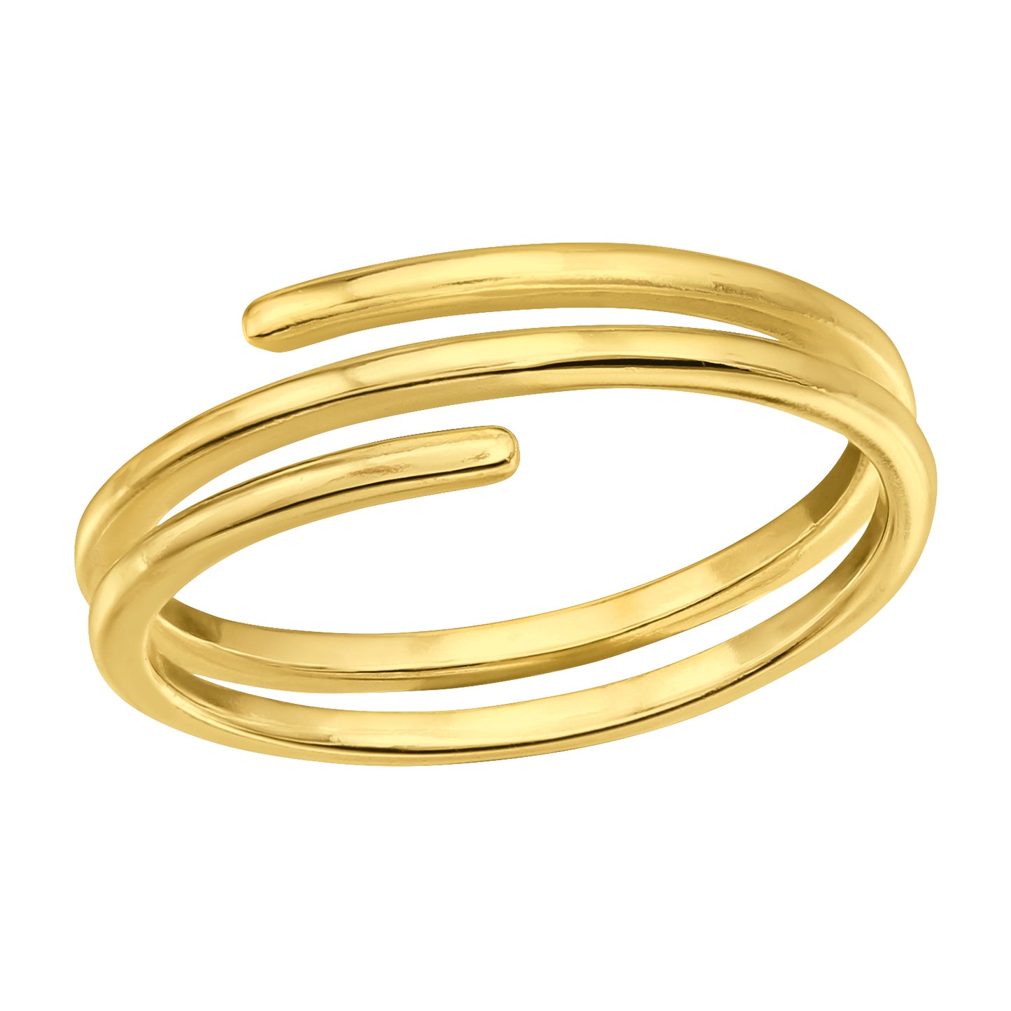 Open Spiral Stack Ring - Gold Plated 925 Sterling Silver