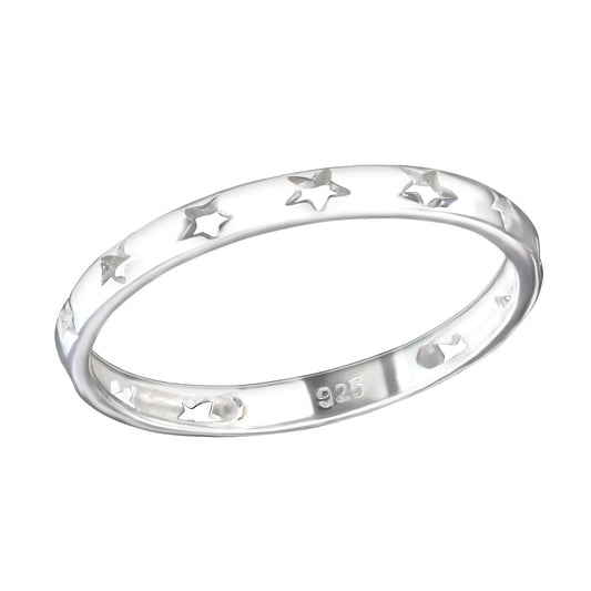 Star Cutout Ring - 925 Sterling Silver