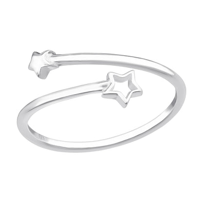 Double Star Wrap Ring - 925 Sterling Silver