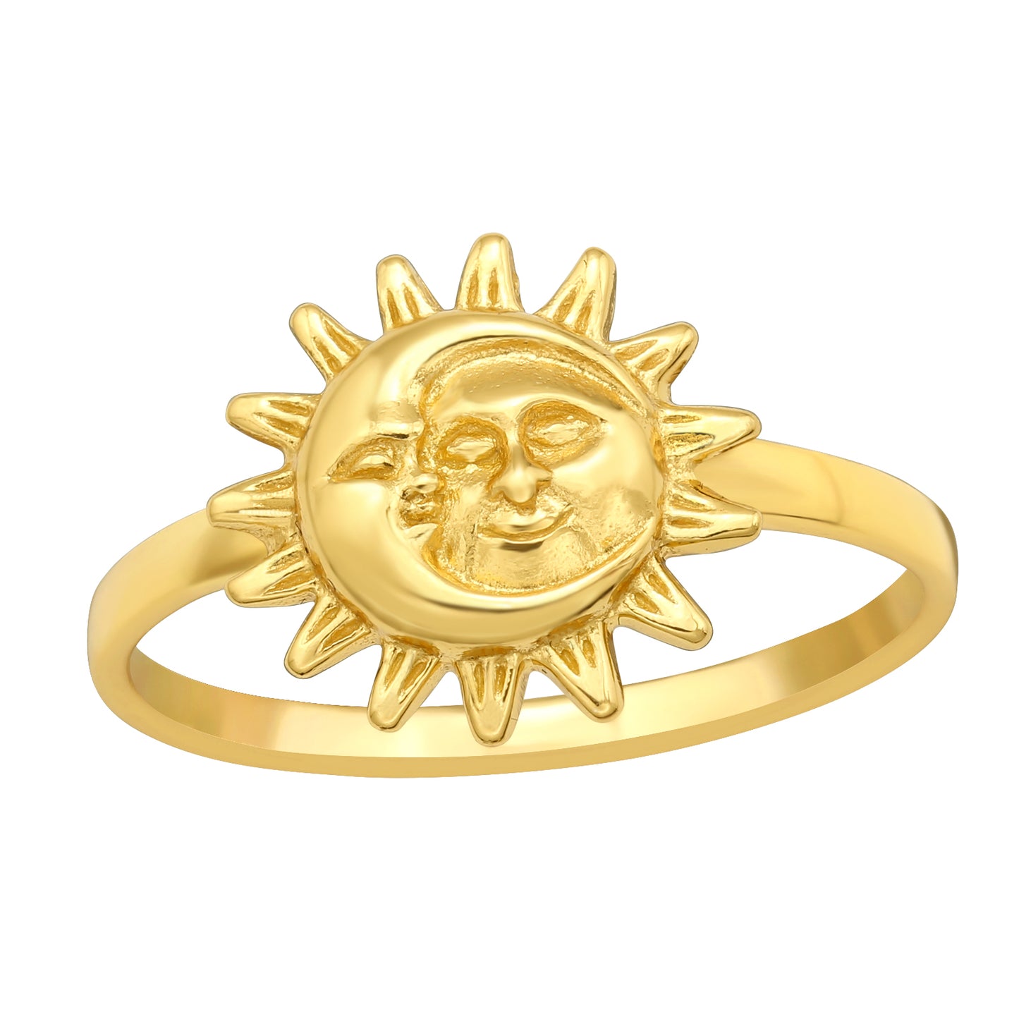 Sun and Moon Ring - Gold Plated 925 Sterling Silver