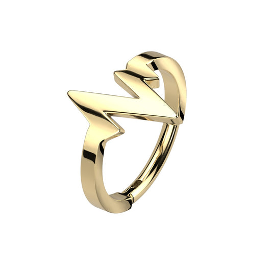 Heartbeat Hinged Segment Clicker Ring - 316L Stainless Steel