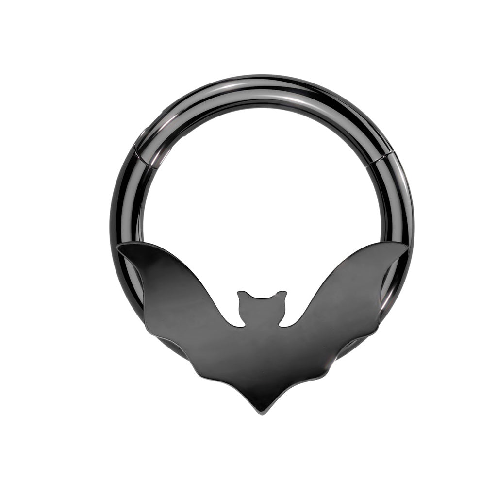 Bat Hinged Segment Clicker Ring - 316L Stainless Steel