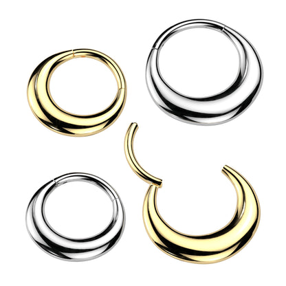 Rounded Thick Hinged Segment Clicker Ring - 316L Stainless Steel