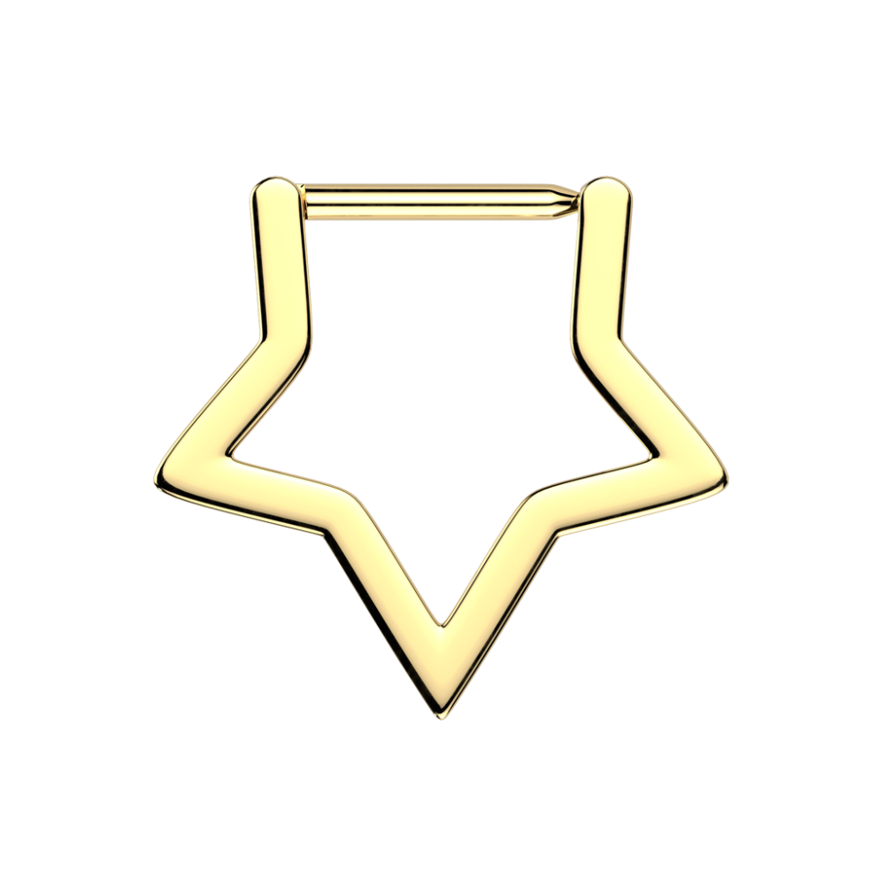 Star Shaped Clicker Ring - ASTM F-136 Implant Grade Titanium