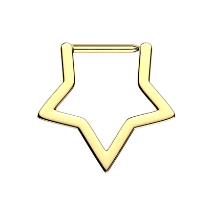 Star Shaped Clicker Ring - ASTM F-136 Implant Grade Titanium