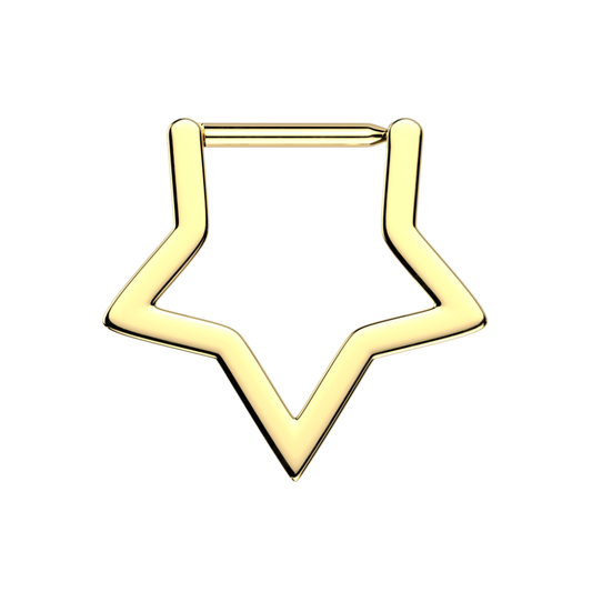 Star Shaped Clicker Ring - ASTM F-136 Implant Grade Titanium
