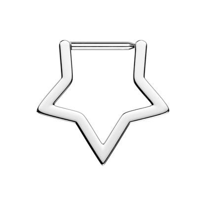 Star Shaped Clicker Ring - ASTM F-136 Implant Grade Titanium