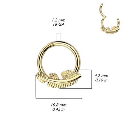 Front Facing Leaf Hinged Segment Ring - G23 Implant Grade Titanium