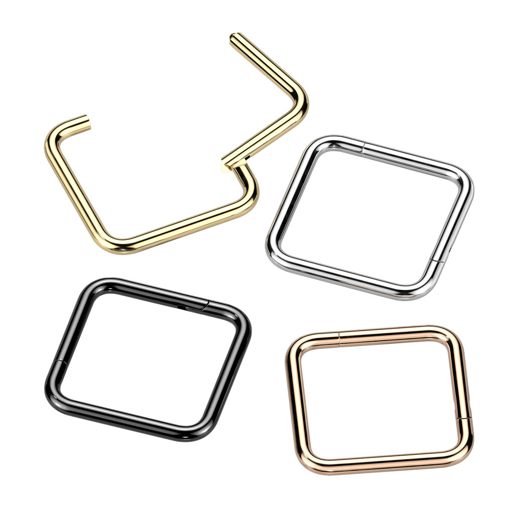 Square Shaped Hinged Segment Ring - F136 Implant Grade Titanium