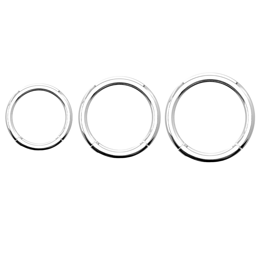 Set of 3 ASTM F-136 Implant Grade Titanium Hinged Segment Clicker Rings