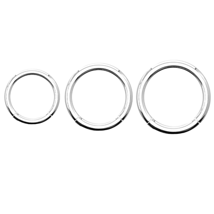 Set of 3 ASTM F-136 Implant Grade Titanium Hinged Segment Clicker Rings