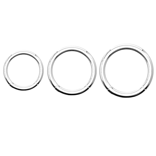 Set of 3 ASTM F-136 Implant Grade Titanium Hinged Segment Clicker Rings