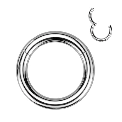 Large Gauge Hinged Segment Clicker Ring - F136 Implant Grade Titanium