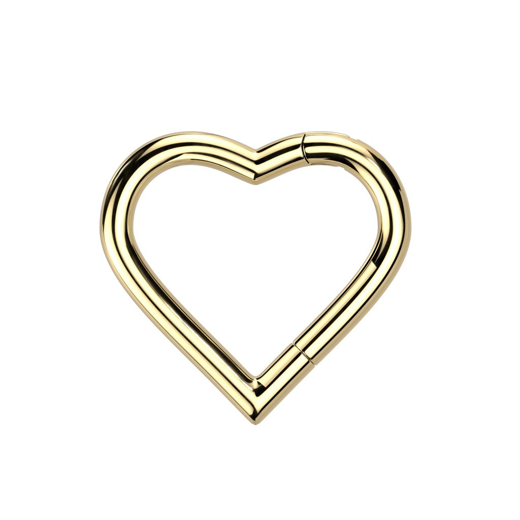 Heart Shaped Hinged Segment Ring - F136 Implant Grade Titanium