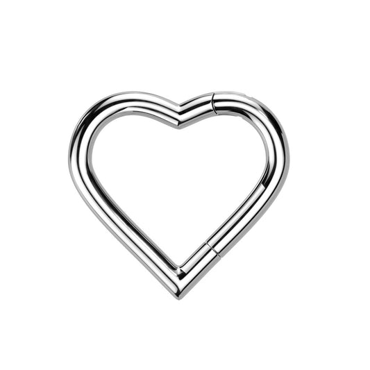 Heart Shaped Hinged Segment Ring - F136 Implant Grade Titanium