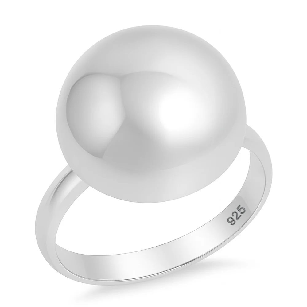 Polished Domed Ball Statement Ring - 925 Sterling Silver